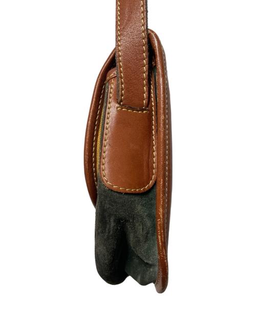 LOEWE（ロエベ）LOEWE (ロエベ) オールドアナグラムショルダーバッグ ブラウン×グリーンの古着・服飾アイテム