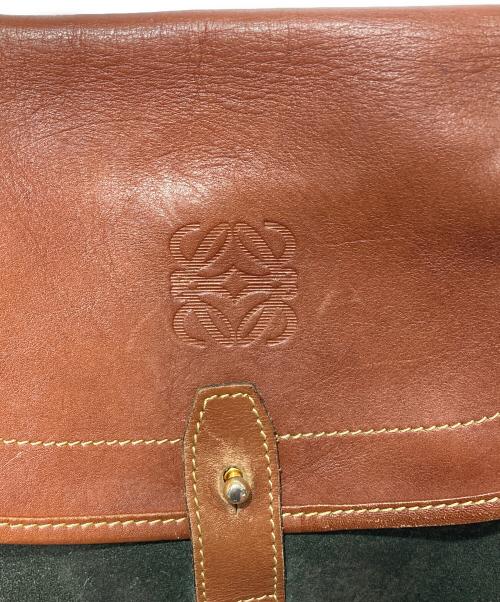 LOEWE（ロエベ）LOEWE (ロエベ) オールドアナグラムショルダーバッグ ブラウン×グリーンの古着・服飾アイテム
