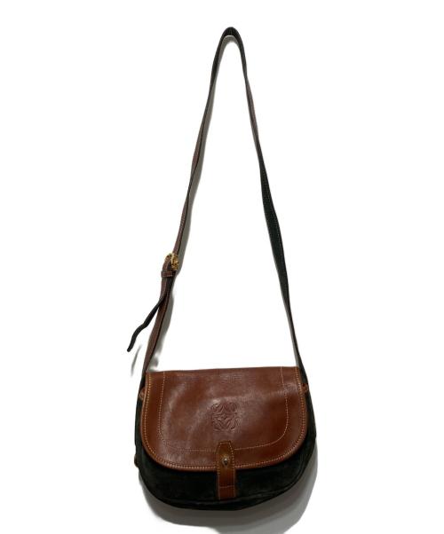 LOEWE（ロエベ）LOEWE (ロエベ) オールドアナグラムショルダーバッグ ブラウン×グリーンの古着・服飾アイテム
