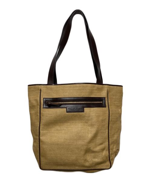 BOTTEGA VENETA（ボッテガベネタ）BOTTEGA VENETA (ボッテガベネタ) リネントートバッグ ベージュの古着・服飾アイテム