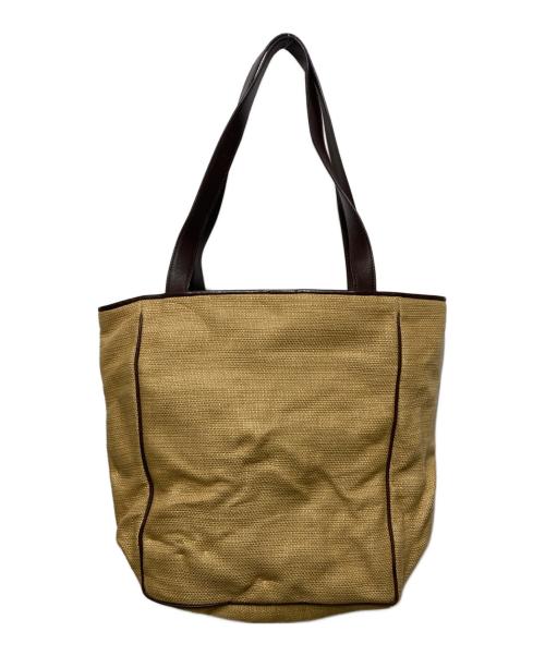 BOTTEGA VENETA（ボッテガベネタ）BOTTEGA VENETA (ボッテガベネタ) リネントートバッグ ベージュの古着・服飾アイテム