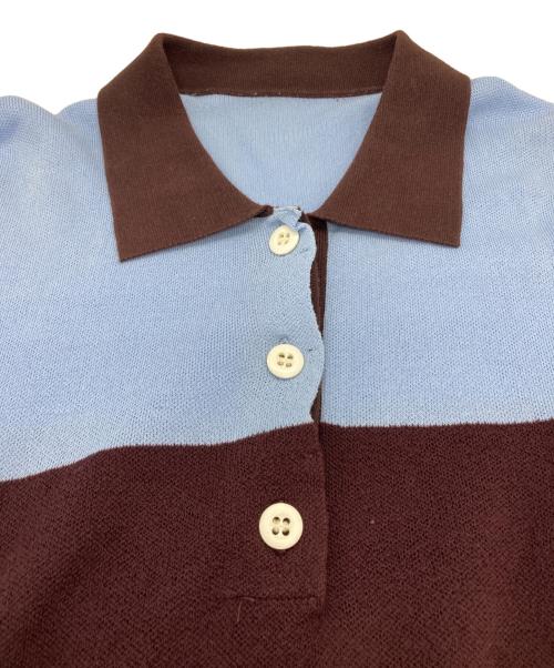 Soffitto（ソフィット）Soffitto (ソフィット) ニットポロシャツ ブルー サイズ:FREEの古着・服飾アイテム