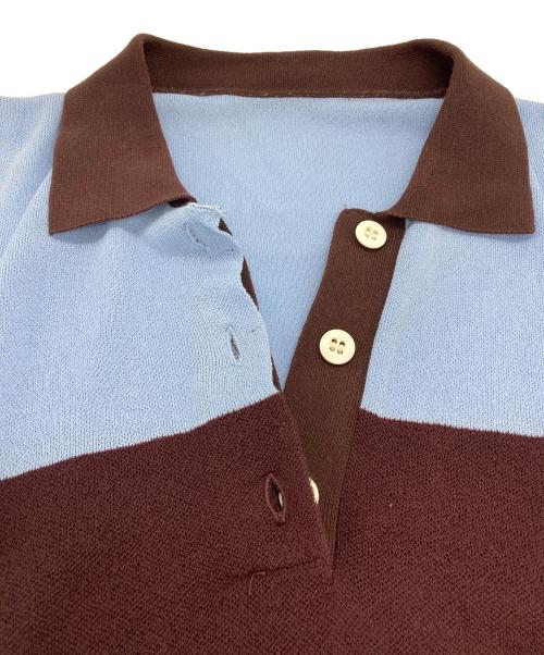 Soffitto（ソフィット）Soffitto (ソフィット) ニットポロシャツ ブルー サイズ:FREEの古着・服飾アイテム