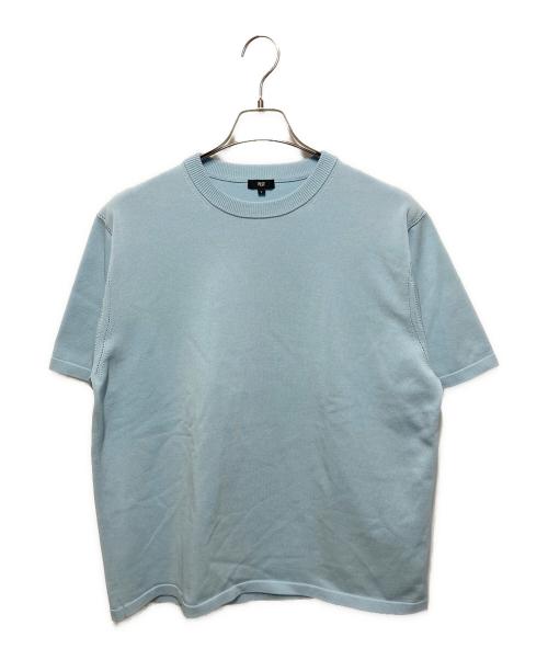 PLST（プラステ）PLST (プラステ) ウォッシャブルニットTシャツ ブルー サイズ:Ｍの古着・服飾アイテム
