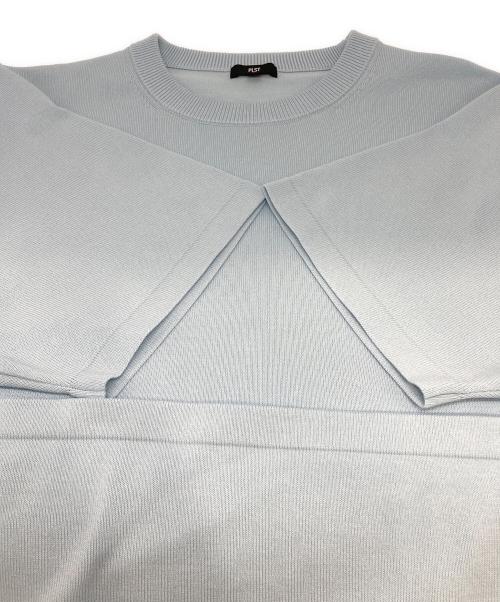 PLST（プラステ）PLST (プラステ) ウォッシャブルニットTシャツ ブルー サイズ:Ｍの古着・服飾アイテム