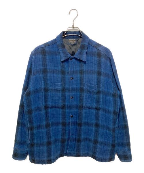PENDLETON（ペンドルトン）PENDLETON (ペンドルトン) FREAK'S STORE (フリークスストア) コットンツイル CPOシャツ・ジャケット ブルー サイズ:Ｌの古着・服飾アイテム