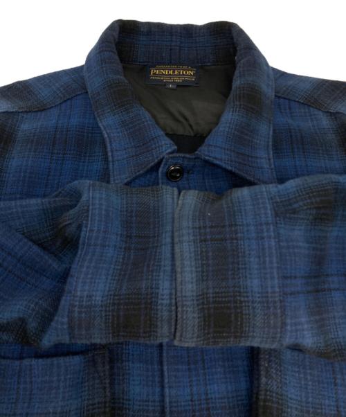 PENDLETON（ペンドルトン）PENDLETON (ペンドルトン) FREAK'S STORE (フリークスストア) コットンツイル CPOシャツ・ジャケット ブルー サイズ:Ｌの古着・服飾アイテム