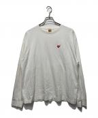 HUMAN MADEヒューマンメイド）の古着「LONG SLEEVE DOUBLE HEART T SHIRT」｜ホワイト