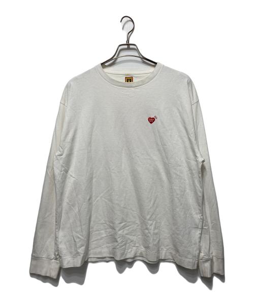 HUMAN MADE（ヒューマンメイド）HUMAN MADE (ヒューマンメイド) LONG SLEEVE DOUBLE HEART T SHIRT ホワイト サイズ:Lの古着・服飾アイテム