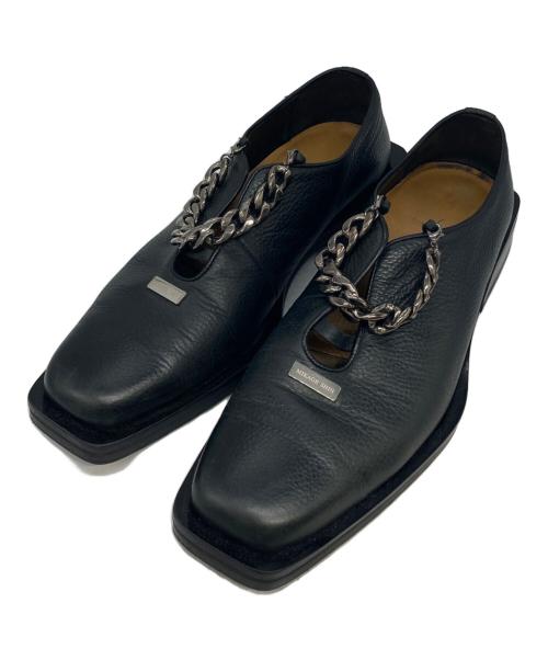 SONSHINBAL（ソンシンバル）SONSHINBAL (ソンシンバル) MIKAKGE SHIN Open Slit Chain Slip-on ブラック サイズ:25の古着・服飾アイテム