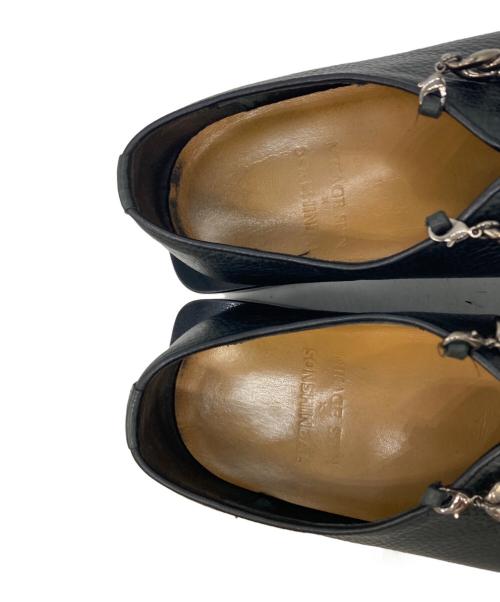 SONSHINBAL（ソンシンバル）SONSHINBAL (ソンシンバル) MIKAKGE SHIN Open Slit Chain Slip-on ブラック サイズ:25の古着・服飾アイテム