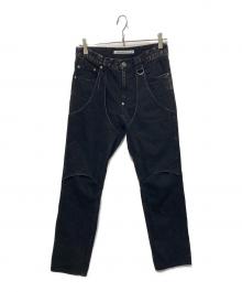JOHN LAWRENCE SULLIVAN（ジョン ローレンス サリバン）の古着「WASHED DENIM LAYERED PANT」｜ブラック