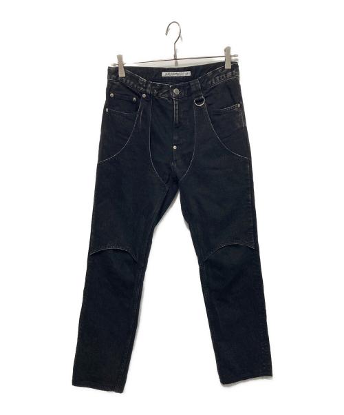 JOHN LAWRENCE SULLIVAN（ジョン ローレンス サリバン）JOHN LAWRENCE SULLIVAN (ジョン ローレンス サリバン) WASHED DENIM LAYERED PANT ブラック サイズ:44の古着・服飾アイテム