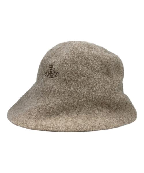 Vivienne Westwood（ヴィヴィアンウエストウッド）Vivienne Westwood (ヴィヴィアンウエストウッド) オーブ刺繍バスククロッシェ ベージュの古着・服飾アイテム