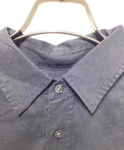 Spick and Span（スピック＆スパン）Spick and Span (スピック＆スパン) リネンブレンドフレンチヘムギャザーシャツ ネイビー サイズ:freeの古着・服飾アイテム