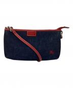 BURBERRY BLUE LABELバーバリー ブルー レーベル）の古着「ホースロゴ刺繍ワンショルダーバッグ」｜インディゴ