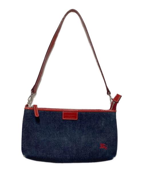 BURBERRY BLUE LABEL（バーバリー ブルー レーベル）BURBERRY BLUE LABEL (バーバリー ブルー レーベル) ホースロゴ刺繍ワンショルダーバッグ インディゴの古着・服飾アイテム
