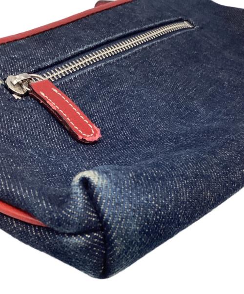 BURBERRY BLUE LABEL（バーバリー ブルー レーベル）BURBERRY BLUE LABEL (バーバリー ブルー レーベル) ホースロゴ刺繍ワンショルダーバッグ インディゴの古着・服飾アイテム