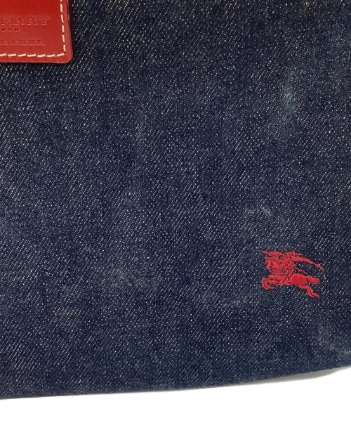 BURBERRY BLUE LABEL（バーバリー ブルー レーベル）BURBERRY BLUE LABEL (バーバリー ブルー レーベル) ホースロゴ刺繍ワンショルダーバッグ インディゴの古着・服飾アイテム