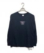 ALMOSTBLACKオールモストブラック）の古着「C-NECK PRINT LONG TEE」｜ブラック