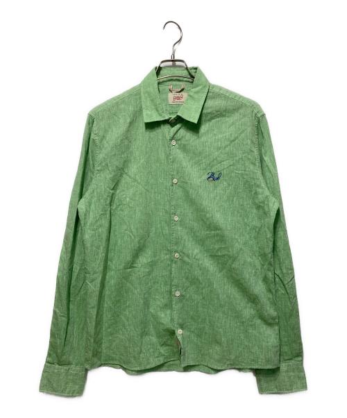 BOB JAPAN（ボブジャパン）BOB JAPAN (ボブジャパン) ワンポイントロゴハンドステッチシャツ グリーン サイズ:Ｌの古着・服飾アイテム