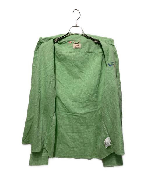 BOB JAPAN（ボブジャパン）BOB JAPAN (ボブジャパン) ワンポイントロゴハンドステッチシャツ グリーン サイズ:Ｌの古着・服飾アイテム