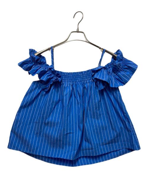 GRACE CONTINENTAL（グレースコンチネンタル）GRACE CONTINENTAL (（グレースコンチネンタル) ショルダーフリルトップ ブルー サイズ:36の古着・服飾アイテム