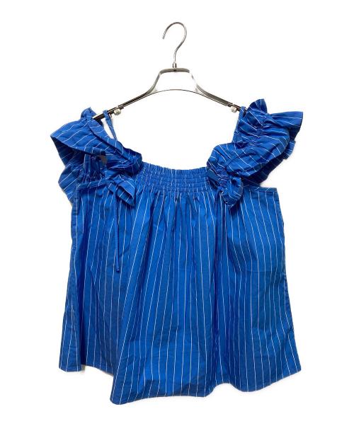 GRACE CONTINENTAL（グレースコンチネンタル）GRACE CONTINENTAL (（グレースコンチネンタル) ショルダーフリルトップ ブルー サイズ:36の古着・服飾アイテム