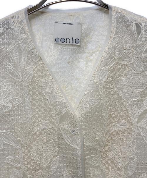 Conte（コンテ）Conte (コンテ) エンブロイダリー レース ベスト ベージュ サイズ:不明の古着・服飾アイテム