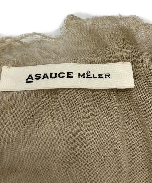 ASAUCE MELER（アソースメレ）ASAUCE MELER (アソースメレ) リネンストール ベージュの古着・服飾アイテム