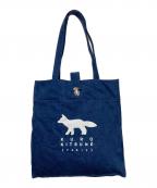 maison kitsune×KUROメゾンキツネ×クロ）の古着「VINYL フォックストートバッグ」｜インディゴ
