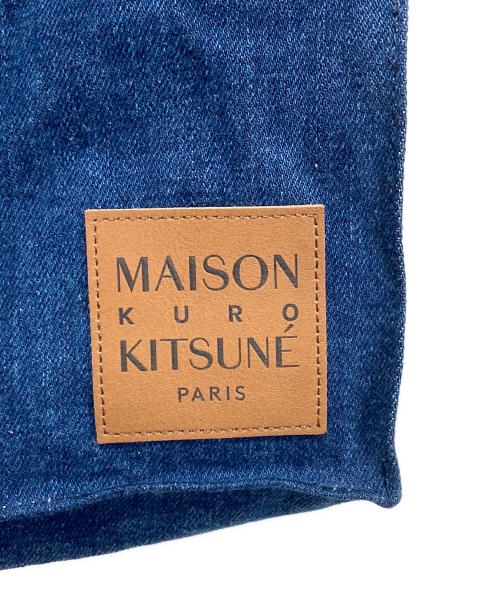 maison kitsune（メゾンキツネ）maison kitsune (メゾンキツネ) KURO (クロ) VINYL フォックストートバッグ インディゴの古着・服飾アイテム