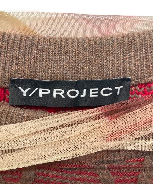 Y. PROJECT（ワイプロジェクト）Y. PROJECT (ワイプロジェクト) シアーレイヤーニット レッド サイズ:Mの古着・服飾アイテム