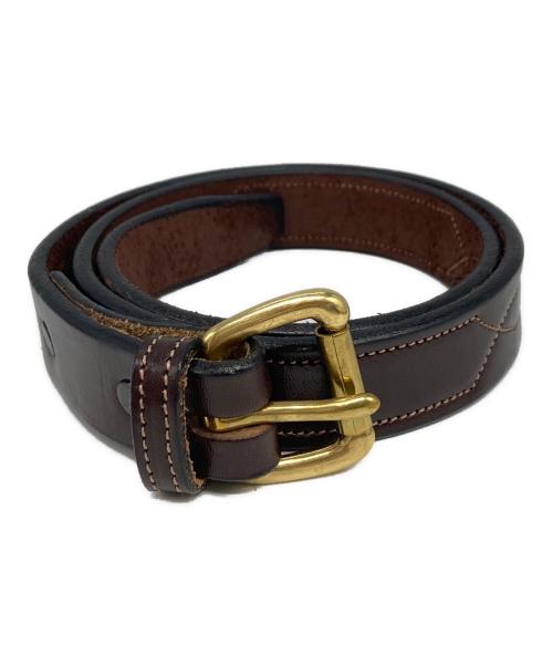 TORY LEATHER（トリーレザー）TORY LEATHER (トリーレザー) 2332 REPEATED STITCH BELT ブラウンの古着・服飾アイテム
