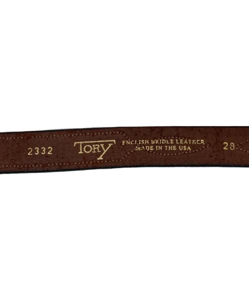 TORY LEATHER（トリーレザー）TORY LEATHER (トリーレザー) 2332 REPEATED STITCH BELT ブラウンの古着・服飾アイテム
