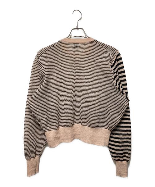 6(ROKU) BEAUTY&YOUTH（ロク ビューティーアンドユース）6(ROKU) BEAUTY&YOUTH (ロク ビューティーアンドユース) Sheer Border Crewneck Knit ベージュ サイズ:不明の古着・服飾アイテム
