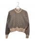 6(ROKU) BEAUTY&YOUTH（ロク ビューティーアンドユース）の古着「Sheer Border Crewneck Knit」｜ベージュ