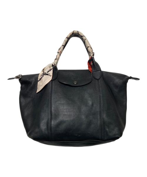 LONGCHAMP（ロンシャン）LONGCHAMP (ロンシャン) ルプリアージュキュイールショルダーバッグ ブラックの古着・服飾アイテム