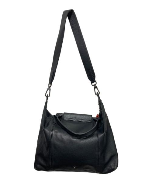 LONGCHAMP（ロンシャン）LONGCHAMP (ロンシャン) ルプリアージュキュイールショルダーバッグ ブラックの古着・服飾アイテム