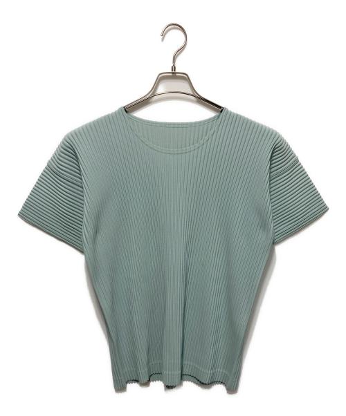 HOMME PLISSE ISSEY MIYAKE（オム プリッセ イッセイ ミヤケ）HOMME PLISSE ISSEY MIYAKE (オム プリッセ イッセイ ミヤケ) S/Sプリーツカットソー スカイブルー サイズ:2の古着・服飾アイテム
