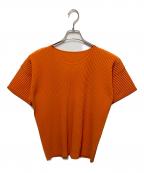 HOMME PLISSE ISSEY MIYAKEオム プリッセ イッセイ ミヤケ）の古着「S/Sプリーツカットソー」｜オレンジ