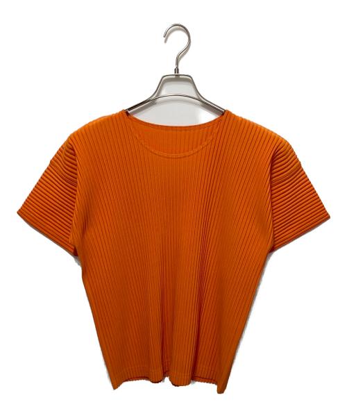 HOMME PLISSE ISSEY MIYAKE（オム プリッセ イッセイ ミヤケ）HOMME PLISSE ISSEY MIYAKE (オム プリッセ イッセイ ミヤケ) S/Sプリーツカットソー オレンジ サイズ:2の古着・服飾アイテム
