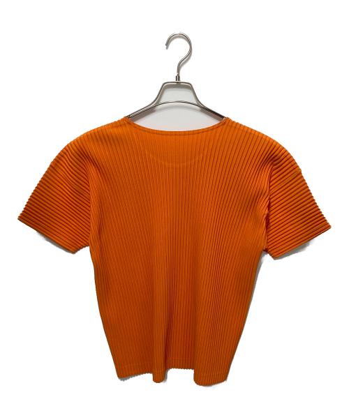 HOMME PLISSE ISSEY MIYAKE（オム プリッセ イッセイ ミヤケ）HOMME PLISSE ISSEY MIYAKE (オム プリッセ イッセイ ミヤケ) S/Sプリーツカットソー オレンジ サイズ:2の古着・服飾アイテム