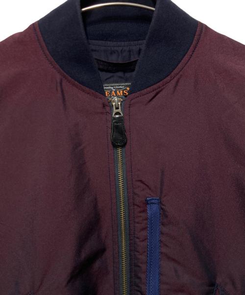BEAMS PLUS（ビームスプラス）BEAMS PLUS (ビームスプラス) MIL Flight Jacket Iridescent Twill MA-1ジャケット レッド サイズ:Ｍの古着・服飾アイテム