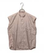 AURALEEオーラリー）の古着「WASHED FINX TWILL SLEEVELESS SHIRTS」｜ピンク