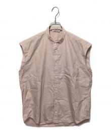 AURALEE（オーラリー）の古着「WASHED FINX TWILL SLEEVELESS SHIRTS」｜ピンク