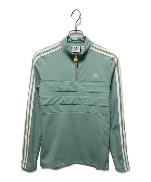 adidas（アディダス）adidas (アディダス) ハーフジップジャージ グリーン サイズ:Mの古着・服飾アイテム