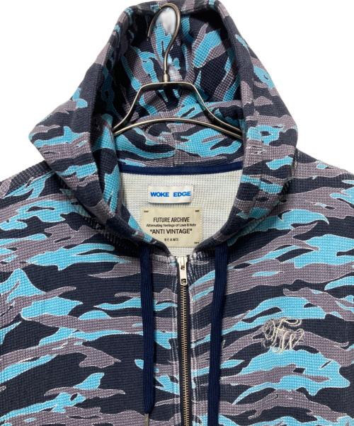 BEAMS（ビームス）BEAMS (ビームス) FUTURE ARCHIVE (フューチャー アーカイブ) WOKE EDGE (ウォーク エッジ) 別注 Thermal Hoodie ブルー サイズ:Mの古着・服飾アイテム