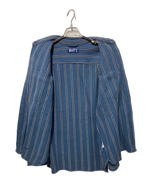BoTT（ボット）BoTT (ボット) JACQUARD STRIPE SHIRT/ジャガード ストライプ シャツ ネイビー サイズ:Ｍの古着・服飾アイテム