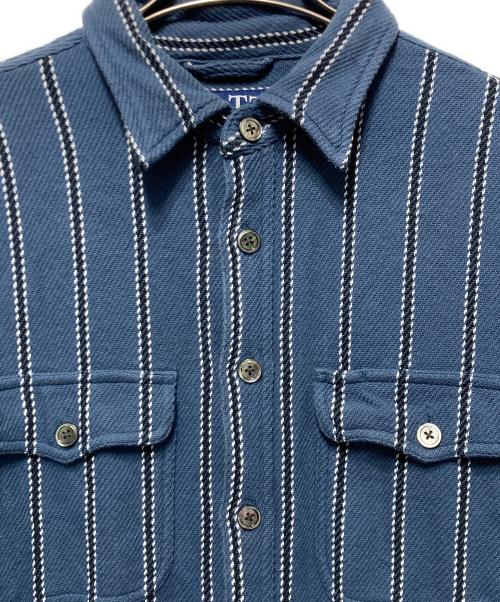 BoTT（ボット）BoTT (ボット) JACQUARD STRIPE SHIRT/ジャガード ストライプ シャツ ネイビー サイズ:Ｍの古着・服飾アイテム